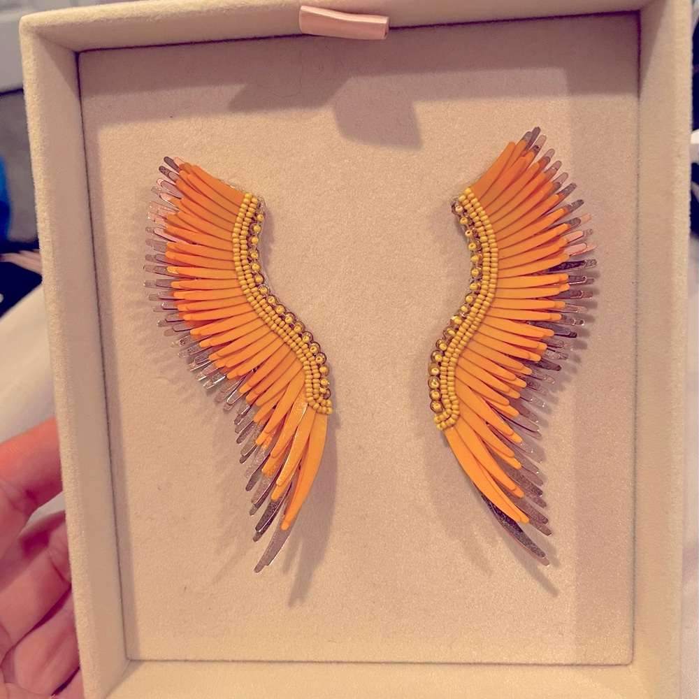 Mignonne Gavigan yellow and gold wing earrings